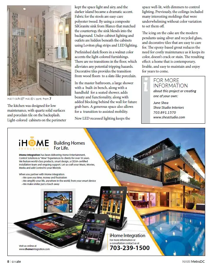 Haymarket Haven 4 | Award Winning Interior Designers Washington Dc &Amp; Northern Virginia Areas a magazine with a picture of a house and a pool