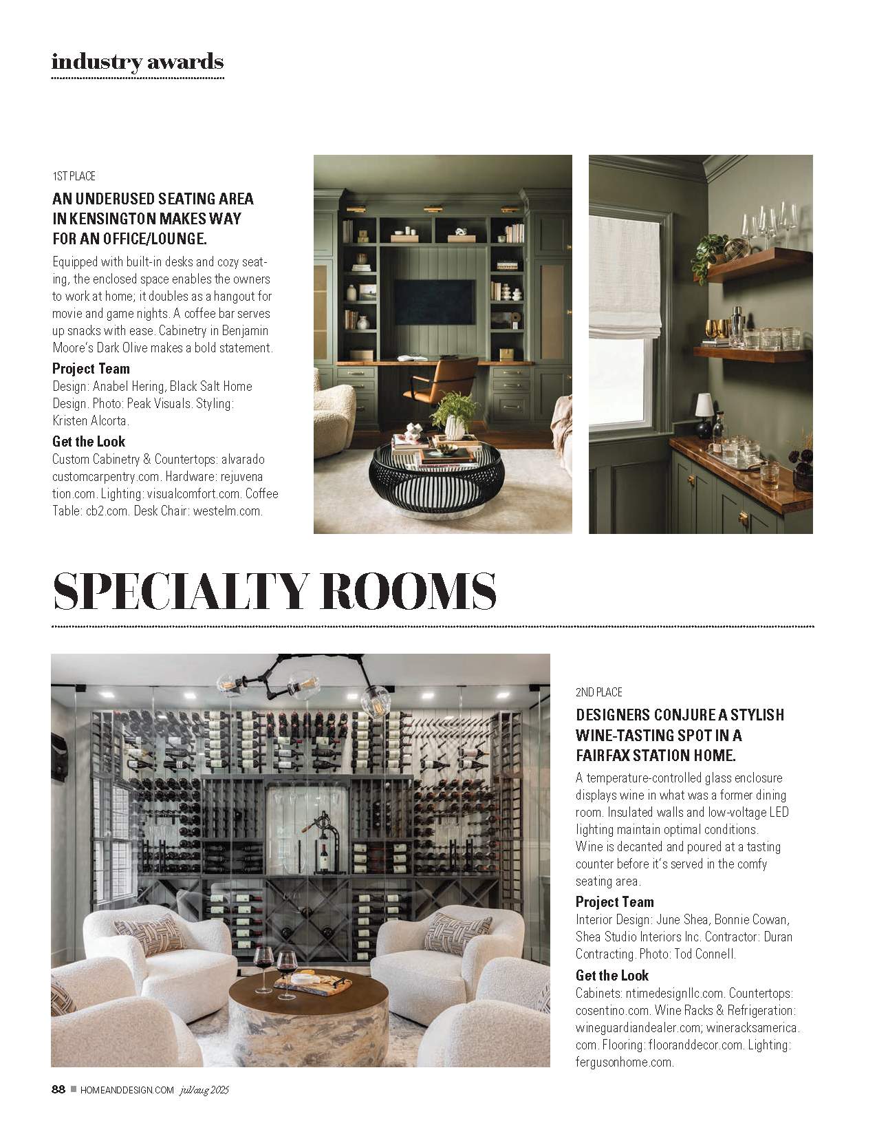 National Kitchen and Bath Awards Specialty Space 2nd place